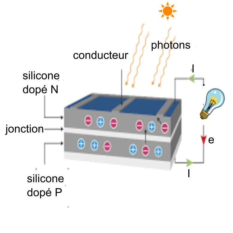 Structure interne d'une cellule photovoltaïque