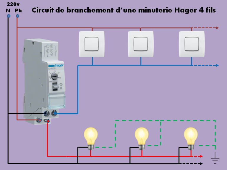 Minuterie D'escaliers Hager EMN001 - Pour éclairage Temporisé - Occasion Fonctionnelle