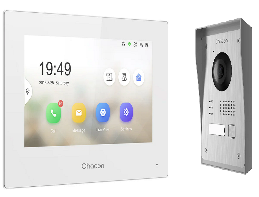 Visiophone filaire écran LCD 7'' - IP65 - Noir - DiO