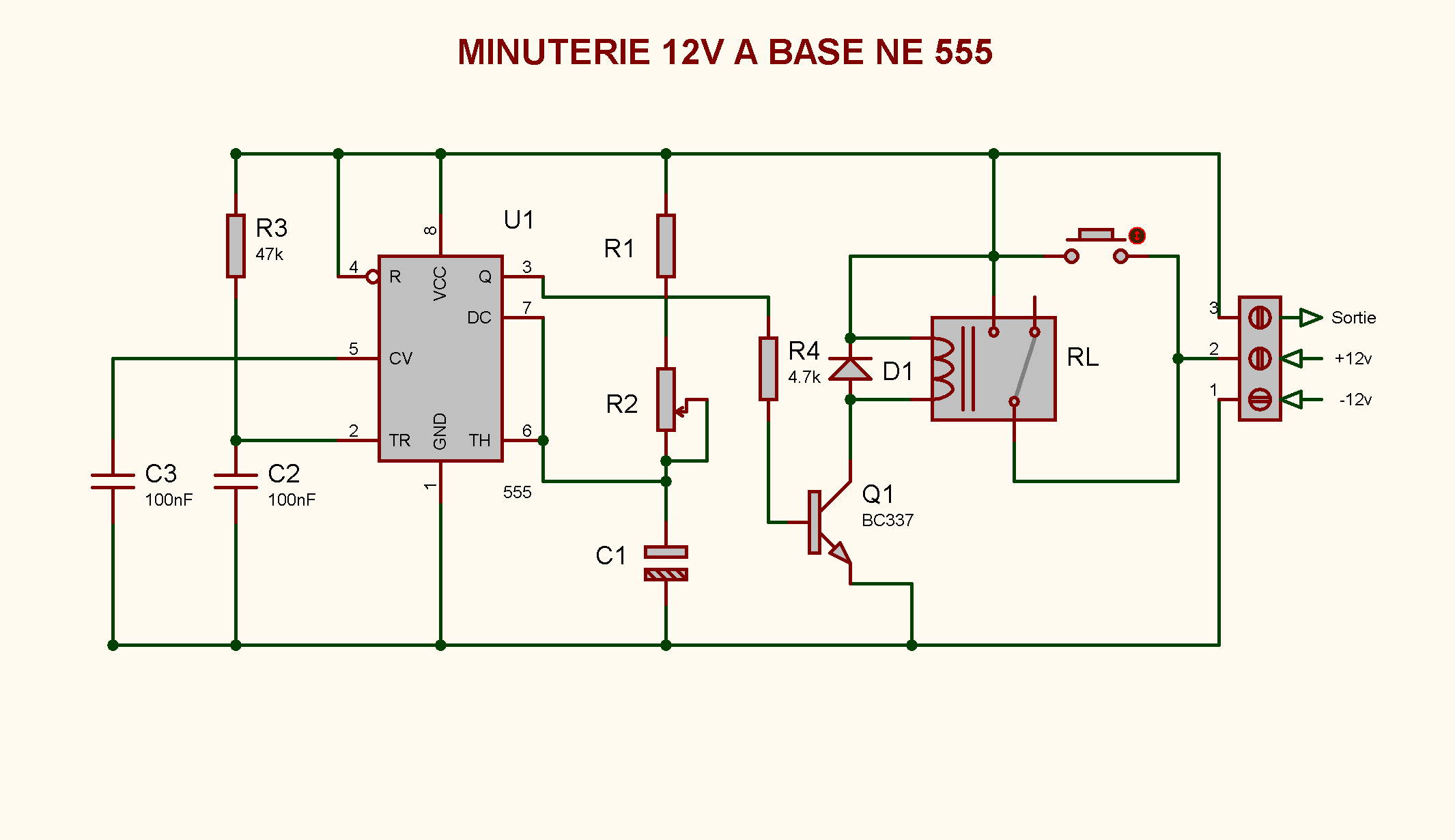 Minuterie 12v a base NE555